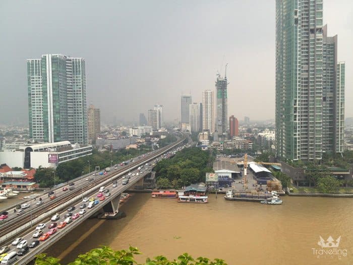 Views from Deluxe Balcony suite Krungthep Wing of the Shangri-la Bangkok