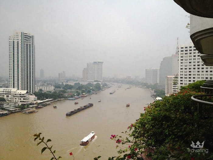 Views from Deluxe Balcony suite Krungthep Wing of the Shangri-la Bangkok