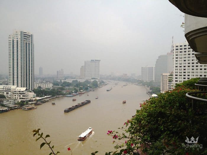 Views from Deluxe Balcony suite Krungthep Wing of the Shangri-la Bangkok