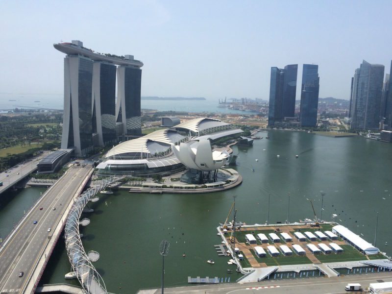 View from Club Premier Suite with a Marina Bay view, Corner room at The Ritz-Carlton, Millenia Singapore