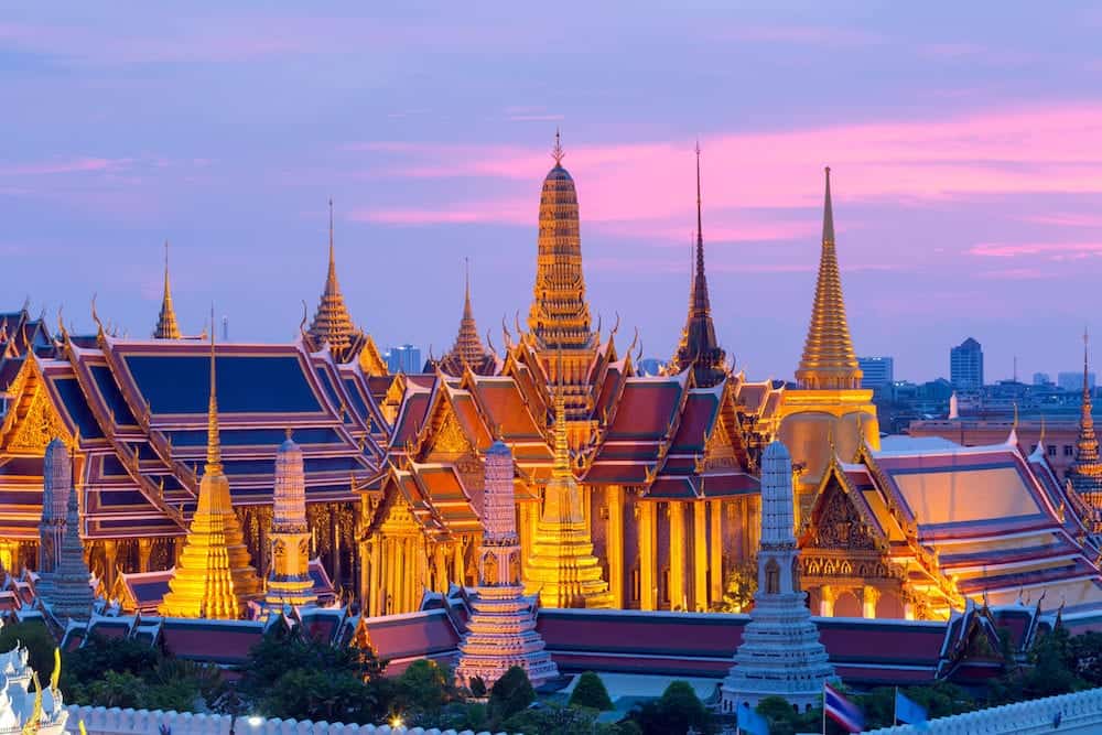 Bangkok temple of the emerald Buddha and Grand Palace in Bangkok Thailand