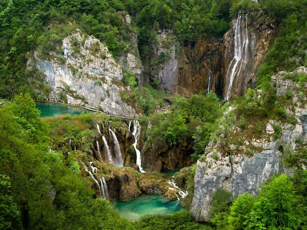 Plitvice Lakes National Park in Croatia. It is on the UNESCO World Heritage list