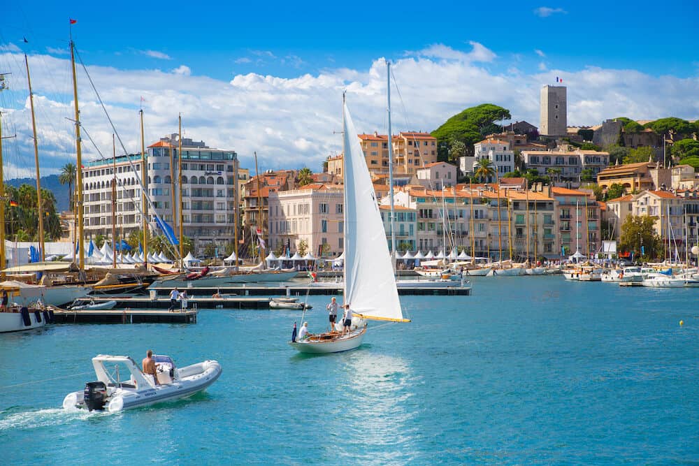 Cannes, France - : Le Vieux Port of Cannes view. Cannes yachting festival