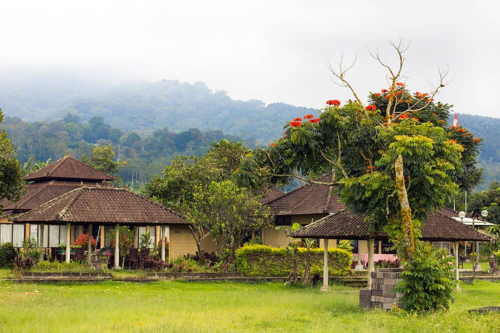 Neighborhood of the Ulun Danu Temple complex at Lake Bratan, Bedugul, Bali