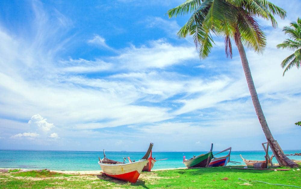 beach and fishing boat, koh Lanta, Thailand