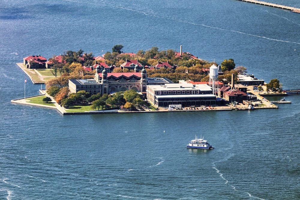 Front view of the Ellis Island Immigration Museum in Ellis Island. The island is the part of the Statue of Liberty National Monument since 1965. New York USA