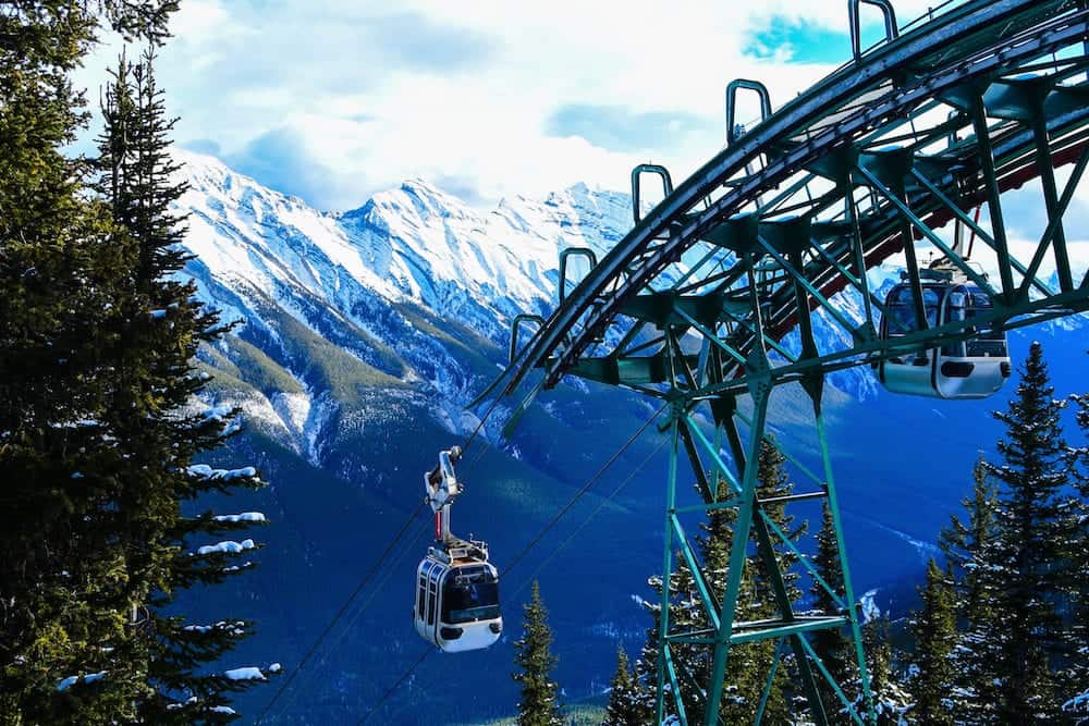 View of Canadian Rocky Mountains from Banff Gondola