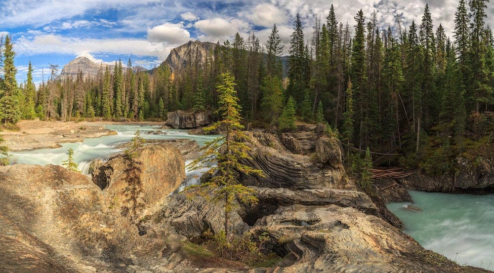 Natural Bridge with Mount Stephen, Yoho National Park, BC, Canada