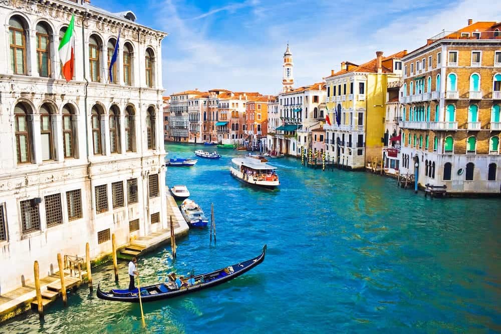Beautiful water street - Grand Canal in Venice Italy