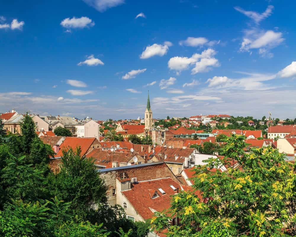 Landscape of a Kaptol cathedral in Zagreb