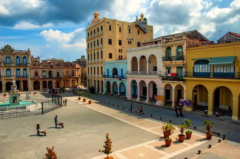 Havana, Cuba on . - View of the Placa Vieja in the historic center of Havana, Cuba.