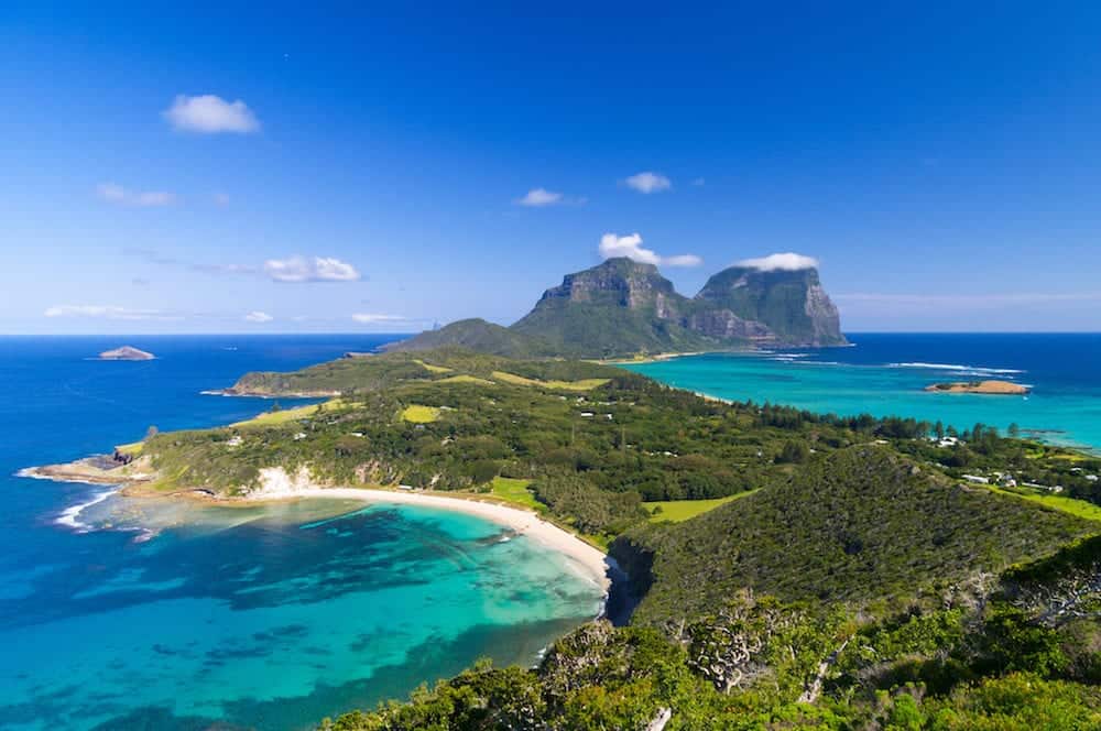 View south over Lord Howe Island, Australia from Malabar peak