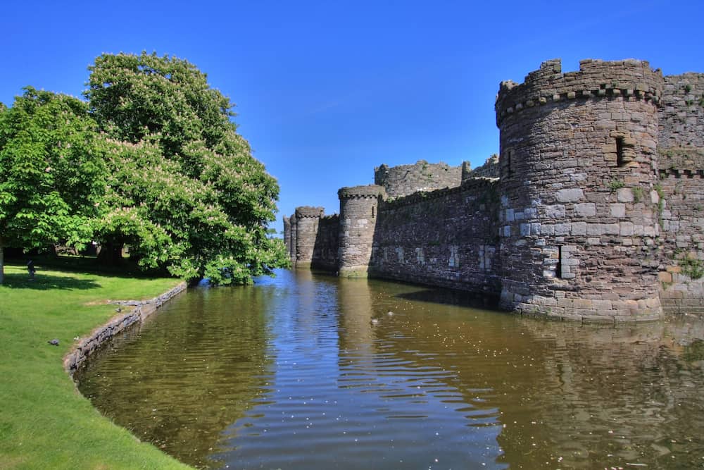 Beaumaris moat town and castle on the North Wales coast