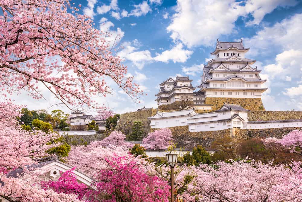 Himeji, Japan at Himeji Castle in spring.