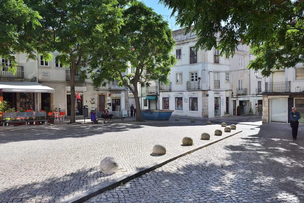 Setubal Portugal - Street scene in city of Setubal. Situbal is the important center of Portugal's fishing industry