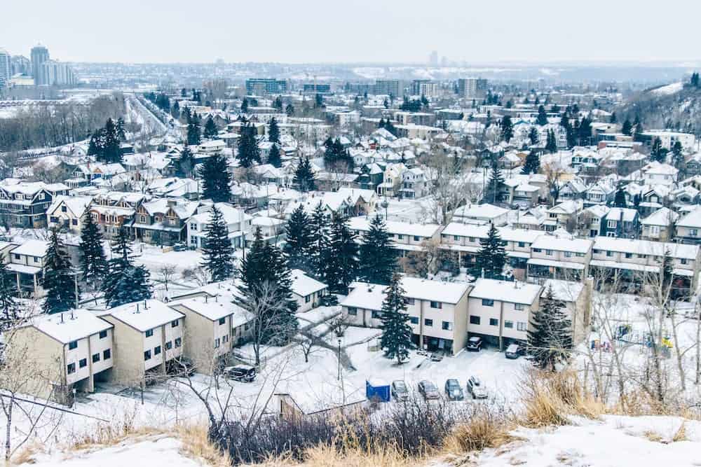 Downtown Calgary in Winter - Tilt Shift