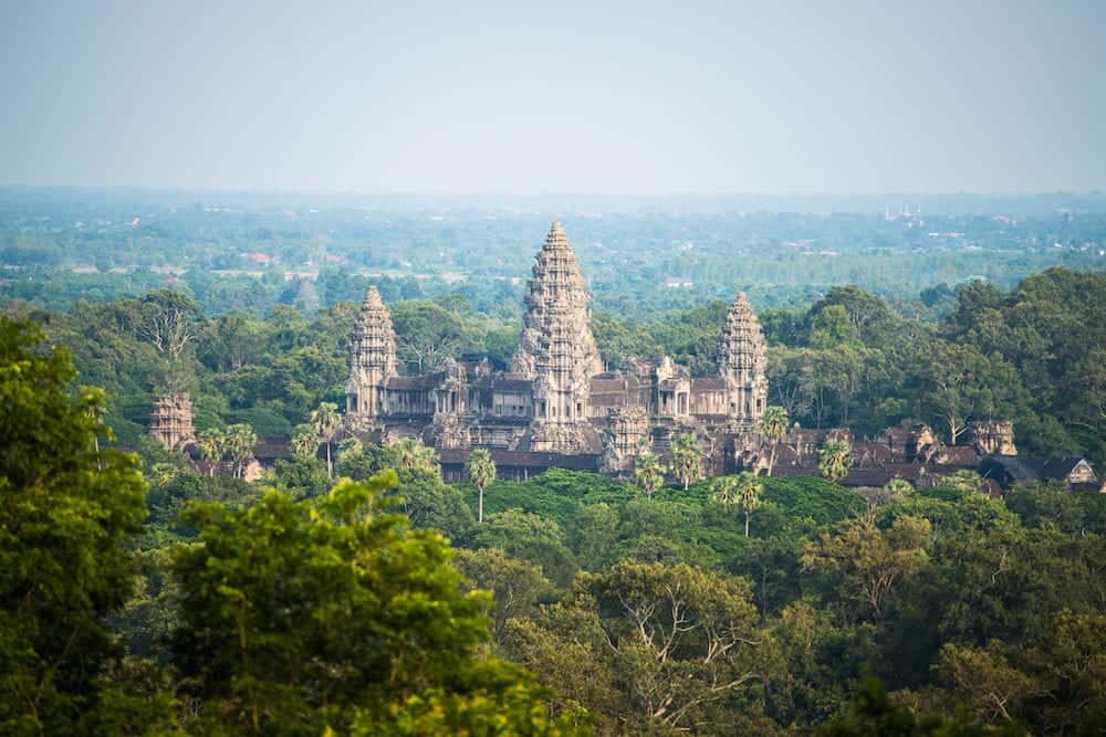 Angkor wat is a temple complex in Cambodia and the largest religious monument in the world. Located in Siem Reap of Cambodia.