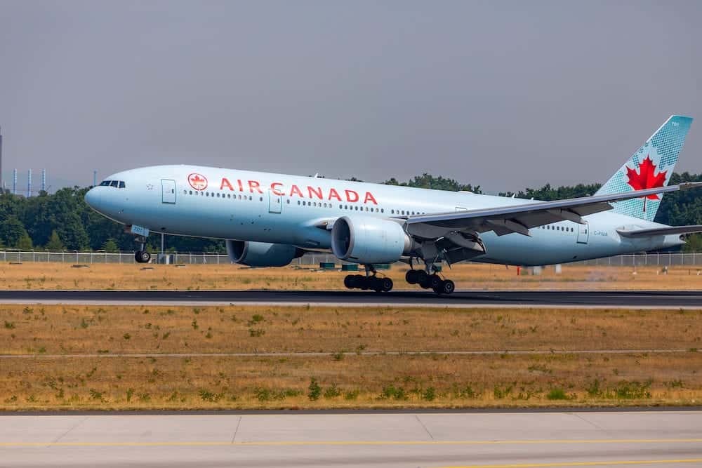 AIRPORT FRANKFURT,GERMANY: Boeing 777-200LR Air Canada is the flag carrier and largest airline of Canada by fleet size and passengers carried.