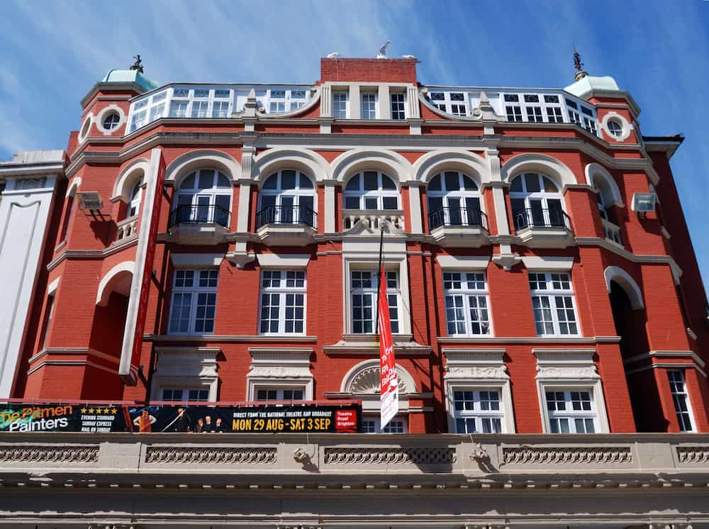 BRIGHTON, UNITED KINGDOM - - Front view of the Theatre Royal Brighton West Sussex England UK Western Europe