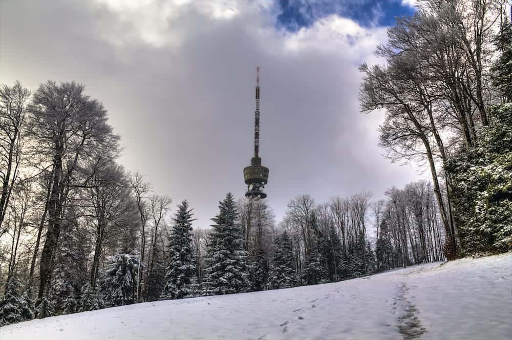 Tower on Medvednica mountain in Zagreb Croatia
