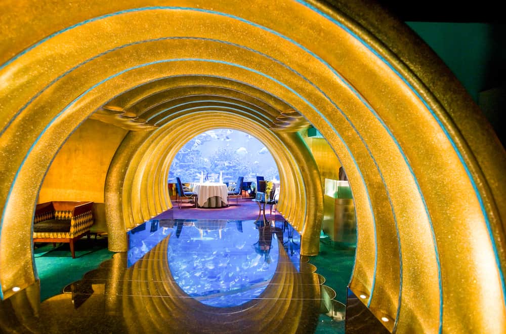 Dubai U.A.E. - The undersea resturant of the luxury Burj Al Arab hotel