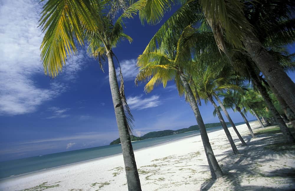 The Beach at Pantai Tanjung Rhu on the coast of Langkawi Island in the northwest of Malaysia