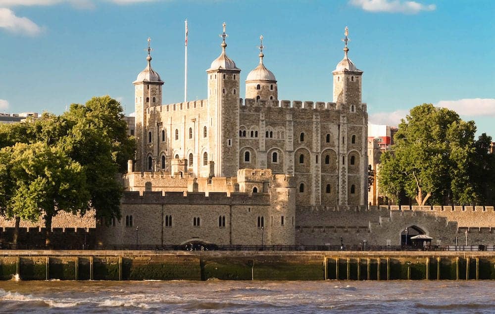 The White Tower - Main castle within the Tower of London and the outer walls in London, England