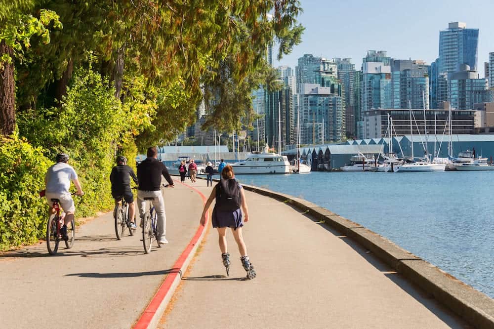 Vancouver British Columbia Canada - Stanley Park and Vancouver Skyline in summer