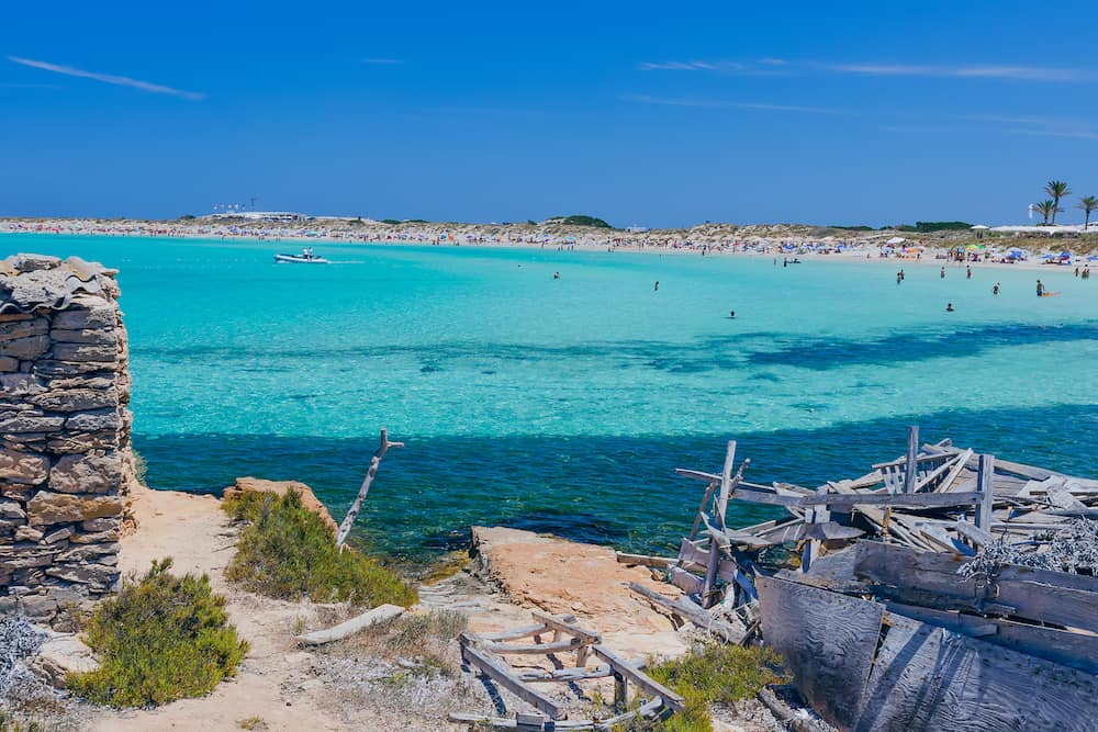 View of beach of the island of Formentera (Spain)