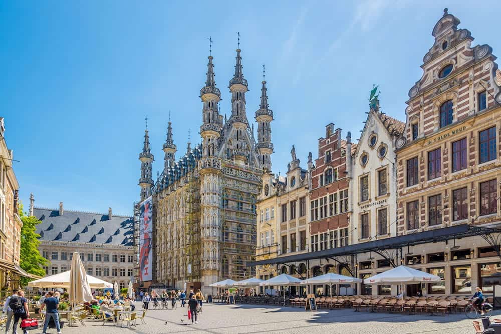 LEUVEN,BELGIUM -- At the Grote Markt place of Leuven. Leuven is located about 25 kilometres east of Brussels.