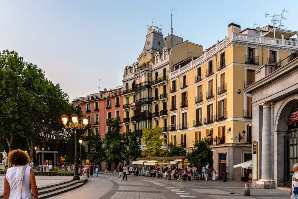 Madrid, Spain - Square of Oriente and Royal Theatre of Madrid. It is located in front of Royal Palace