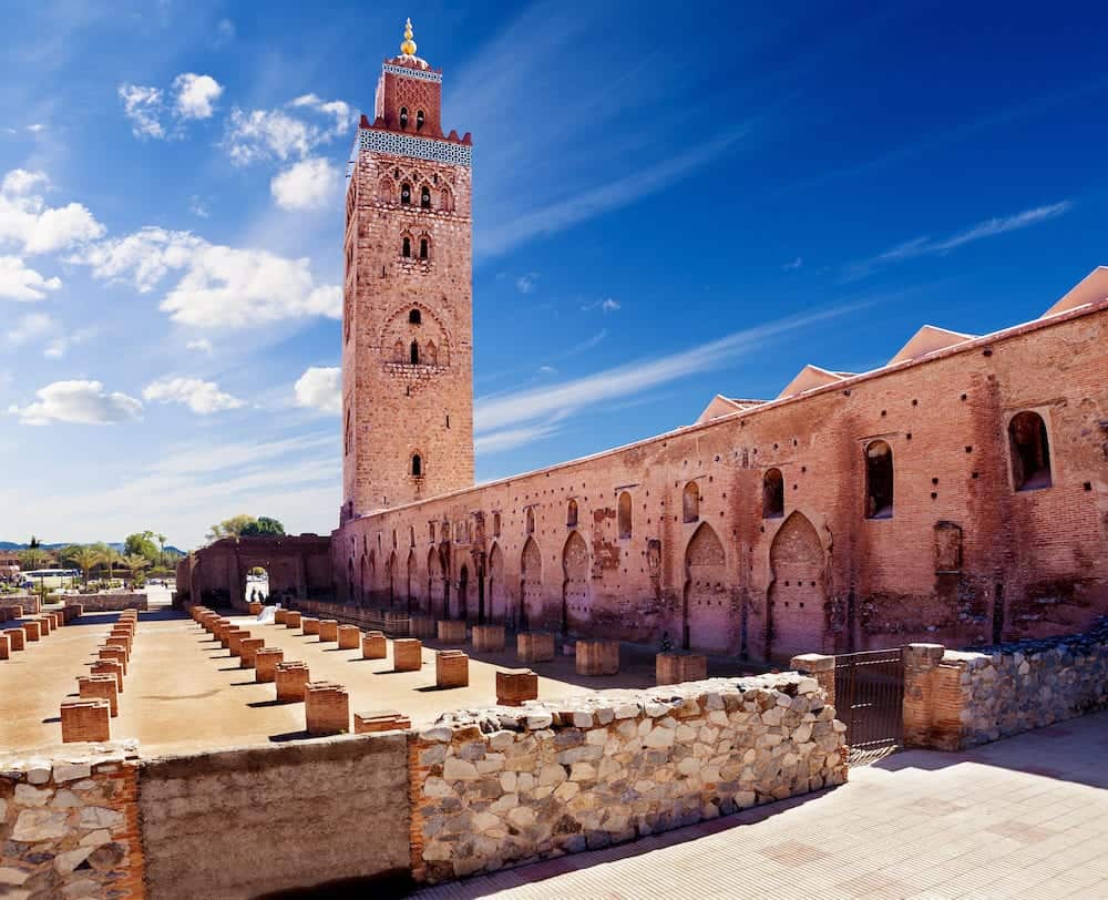 travel concept around the world.Koutoubia mosque Marrakech Morocco.Landmarks and architecture