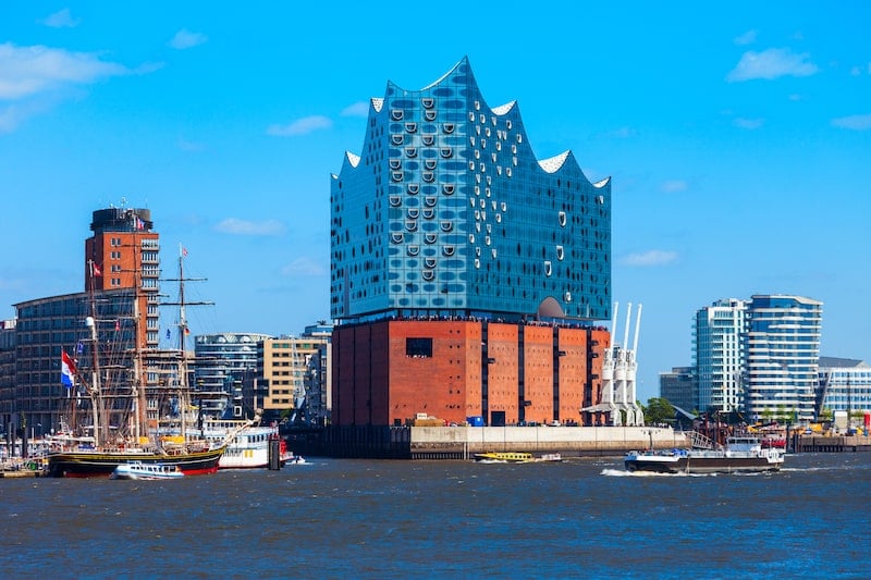 HAMBURG, GERMANY - Elbe Philharmonic or Elbphilharmonie is a concert hall in the HafenCity quarter of Hamburg in Germany