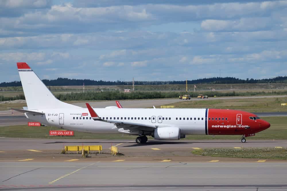Helsinki, Finland - : Norwegian Airlines aircraft at Helsinki-Vantaa Airport on August 22, 2018. Helsinki Airport is the main international airport in Finland