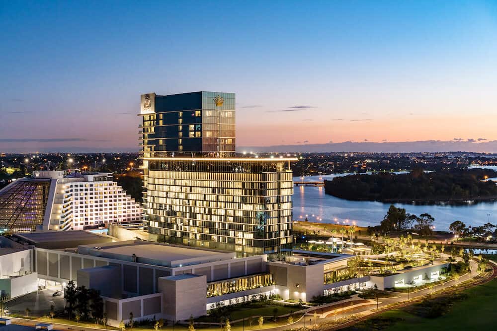 The Crown Towers and Crown Casino in Perth, Western Australia, Australia. Photographed: