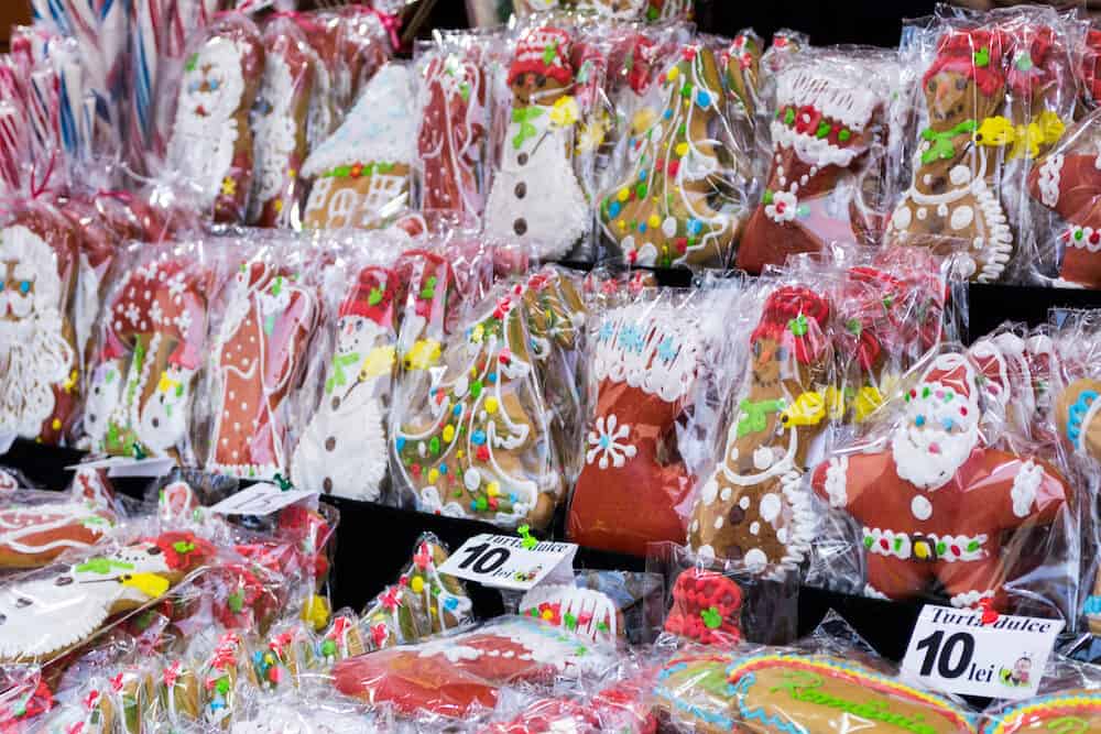 BUCHAREST, ROMANIA - Sweet gifts at Bucharest Christmas market.