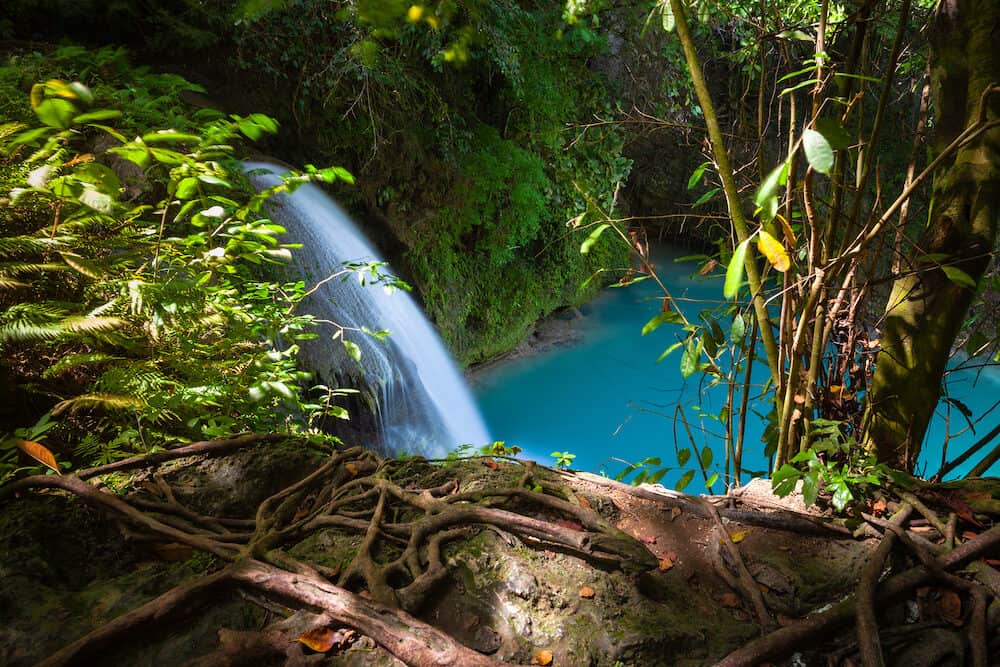 Kawasan waterfalls located on Cebu Island, Philippines