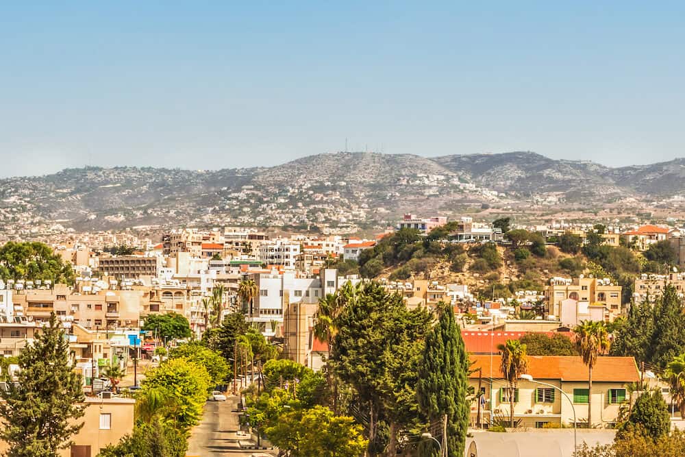 View of the town of Paphos in Cyprus. Paphos is known as the center of ancient history and culture of the island. It is very popular as a center for festivals and other annual events.