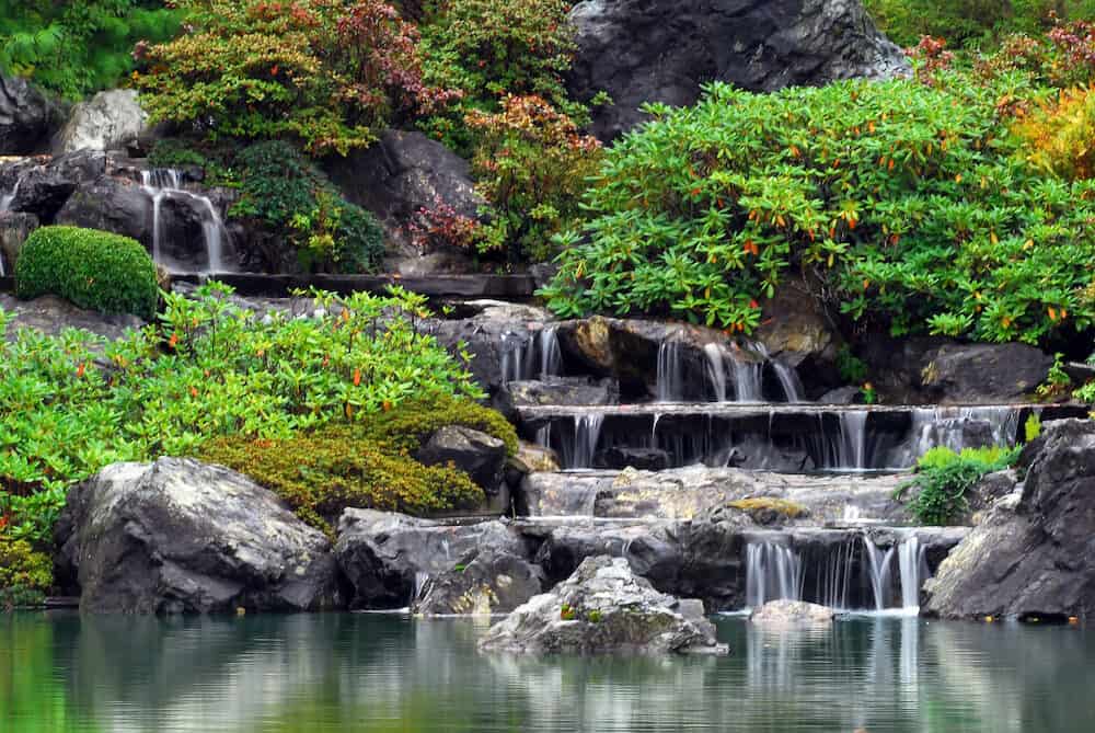 Picture of some small waterfall at a Japanese Garden