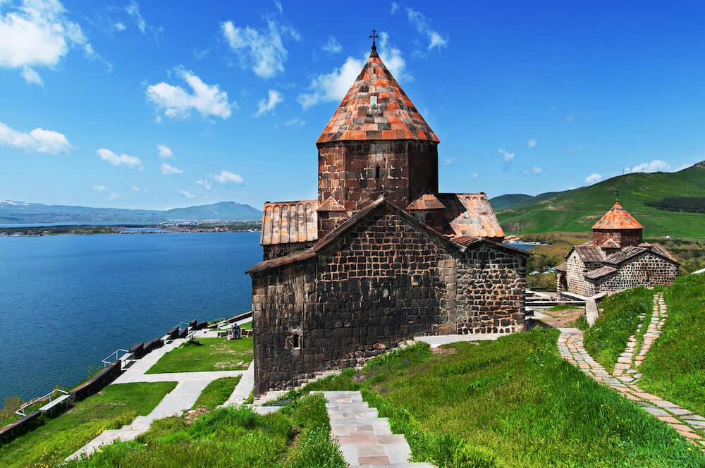 Sevanavank is a monastic complex located on a peninsula at the northwestern shore of Lake Sevan in the Gegharkunik Province of Armenia, not far from the town of Sevan.