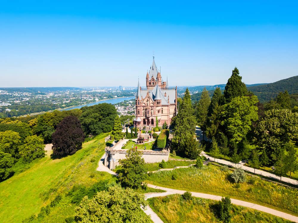 Schloss Drachenburg Castle is a palace in Konigswinter on the Rhine river near the city of Bonn in Germany