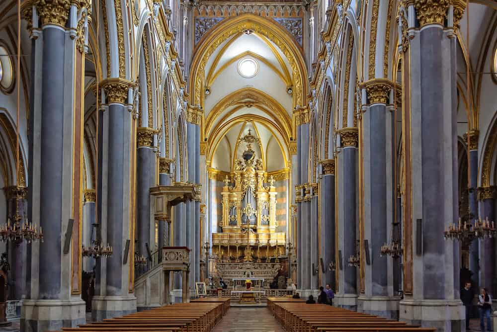 Nave of the Church San Domenico Maggiore - Naples, Campania, Italy,