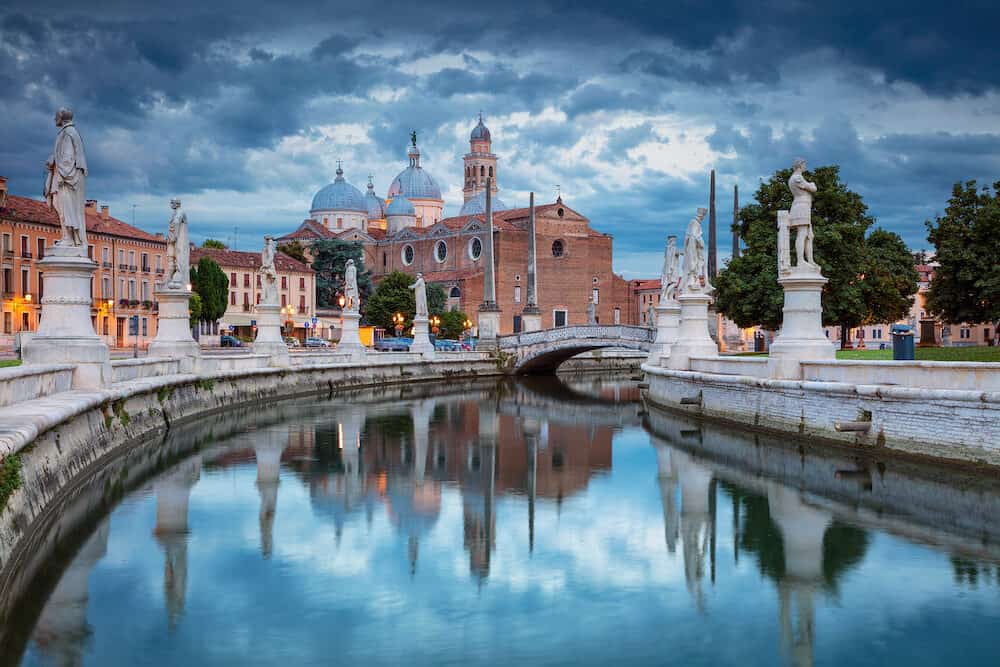 Padua. Cityscape image of Padua, Italy with Prato della Valle square during sunset.