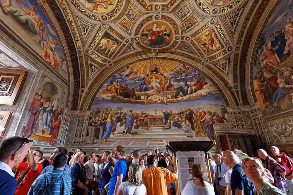 VATICAN CITY VATICAN : interiors and architectural details of Raphael rooms in Vatican museum june 15 2015 in Vatican city Vatican