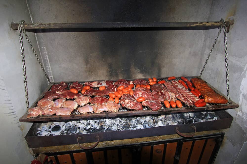 Typical argentinean parillada BBQ in Argentina or Chile, South America
