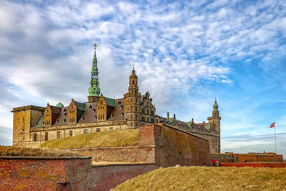 Kronborg castle made famous by William Shakespeare in his play about Hamlet situated in the Danish harbour town of Helsingor.