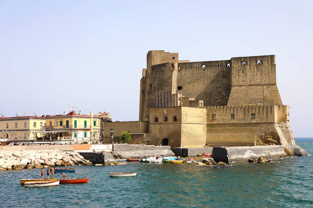 Castel dell'Ovo (Egg Castle) a medieval fortress in the bay of Naples, Italy.