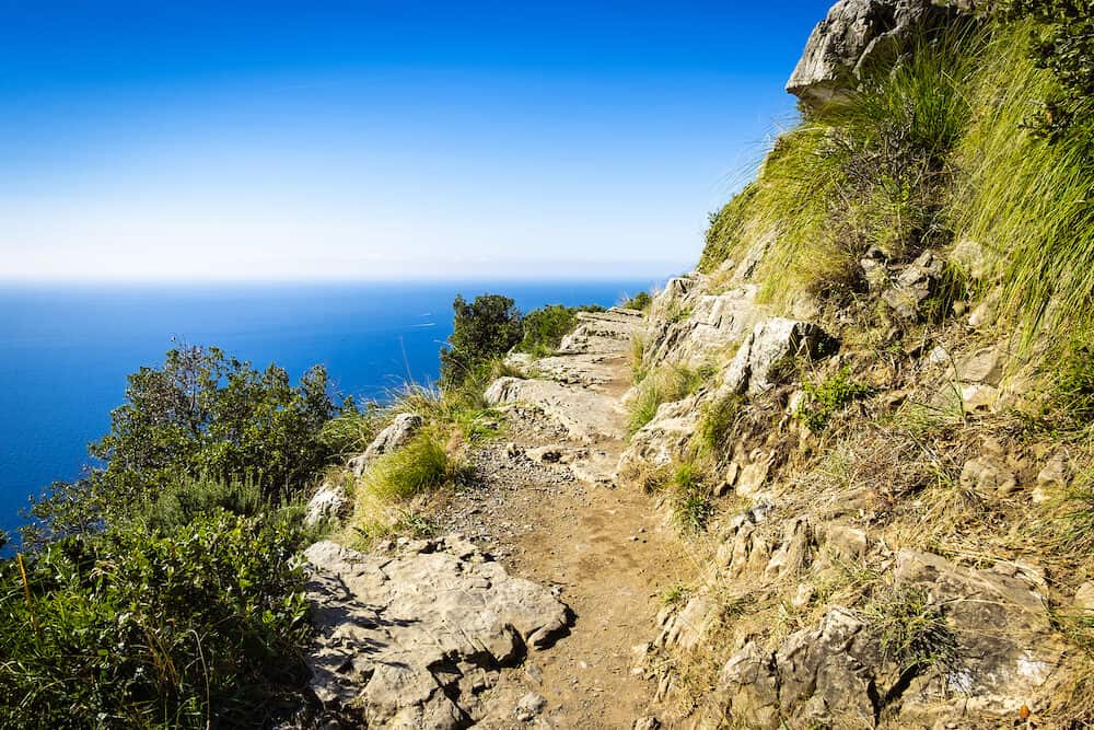 Beautiful views from path of the gods, Amalfi coast, Campagnia region