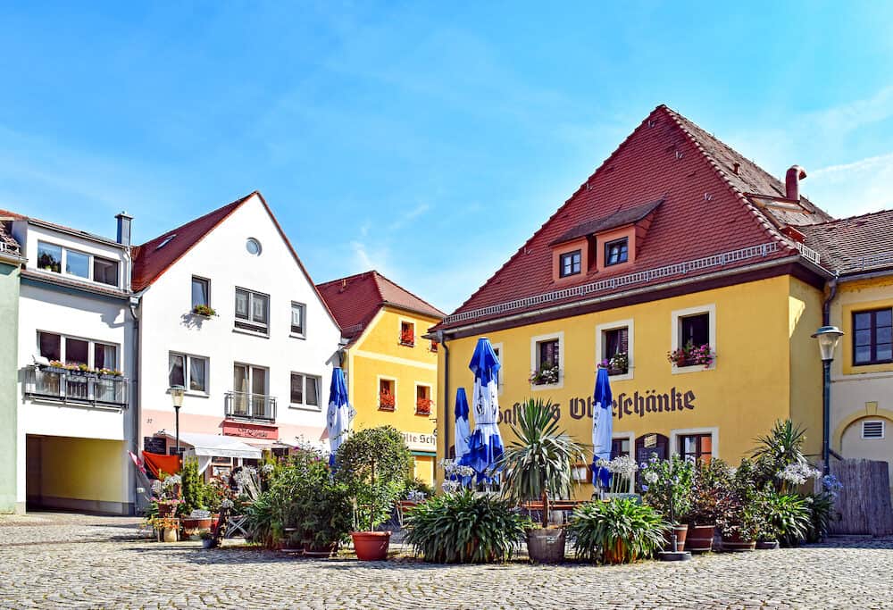 Radebeul, Germany - Houses and restaurants in the district Kötzschenbroda