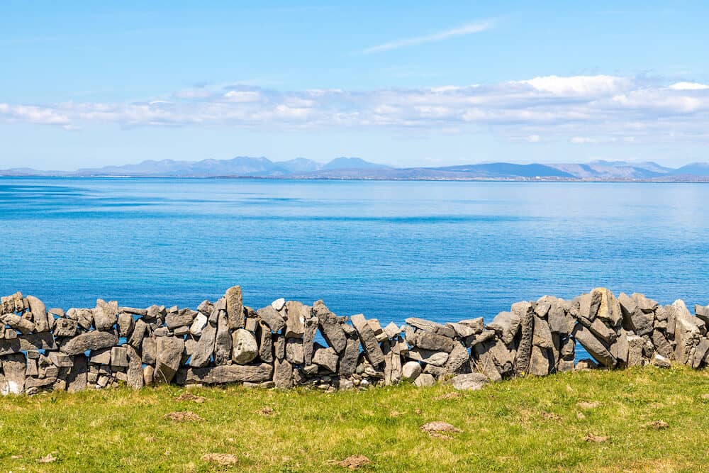 Rocks with ocean in background in Inishmore, Aran Islands, Ireland